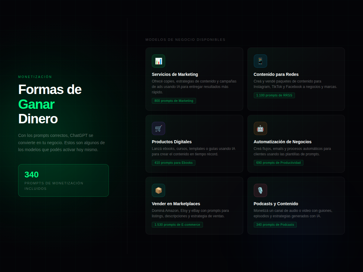 Biblioteca Estratégica de +13.500 Prompts Listos para Ganar Dinero con IA.